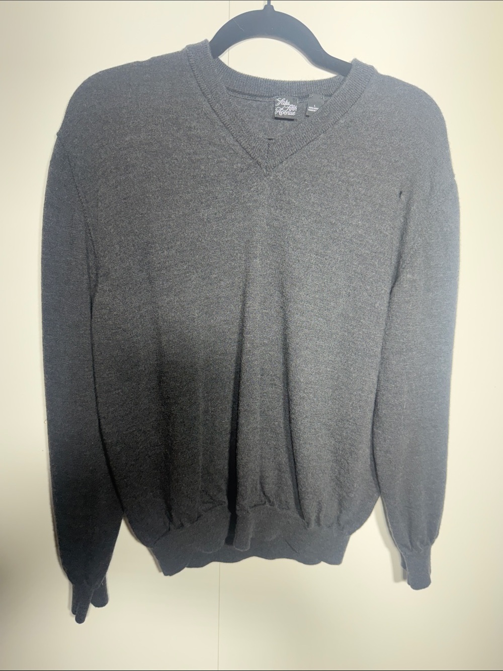 Saks Fifth Avenue Women's Charcoal Gray V-Neck Sweater